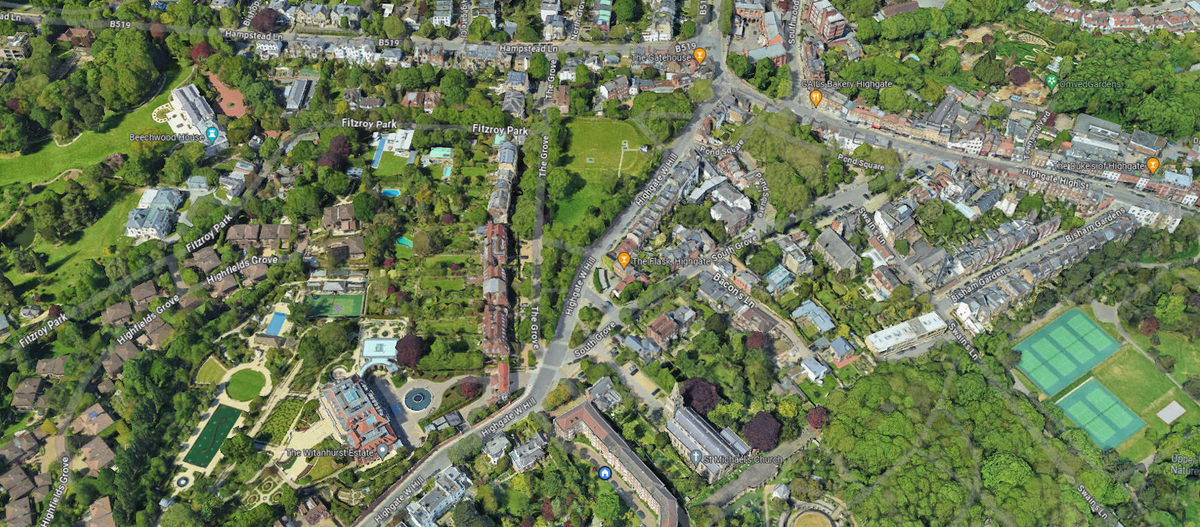 aerial view of the village